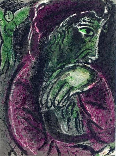 Hiob in der Verzweiflung by Marc Chagall, 1960