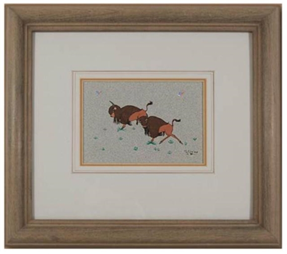 A Pair of Bison by Merina Lujan, circa 1970s