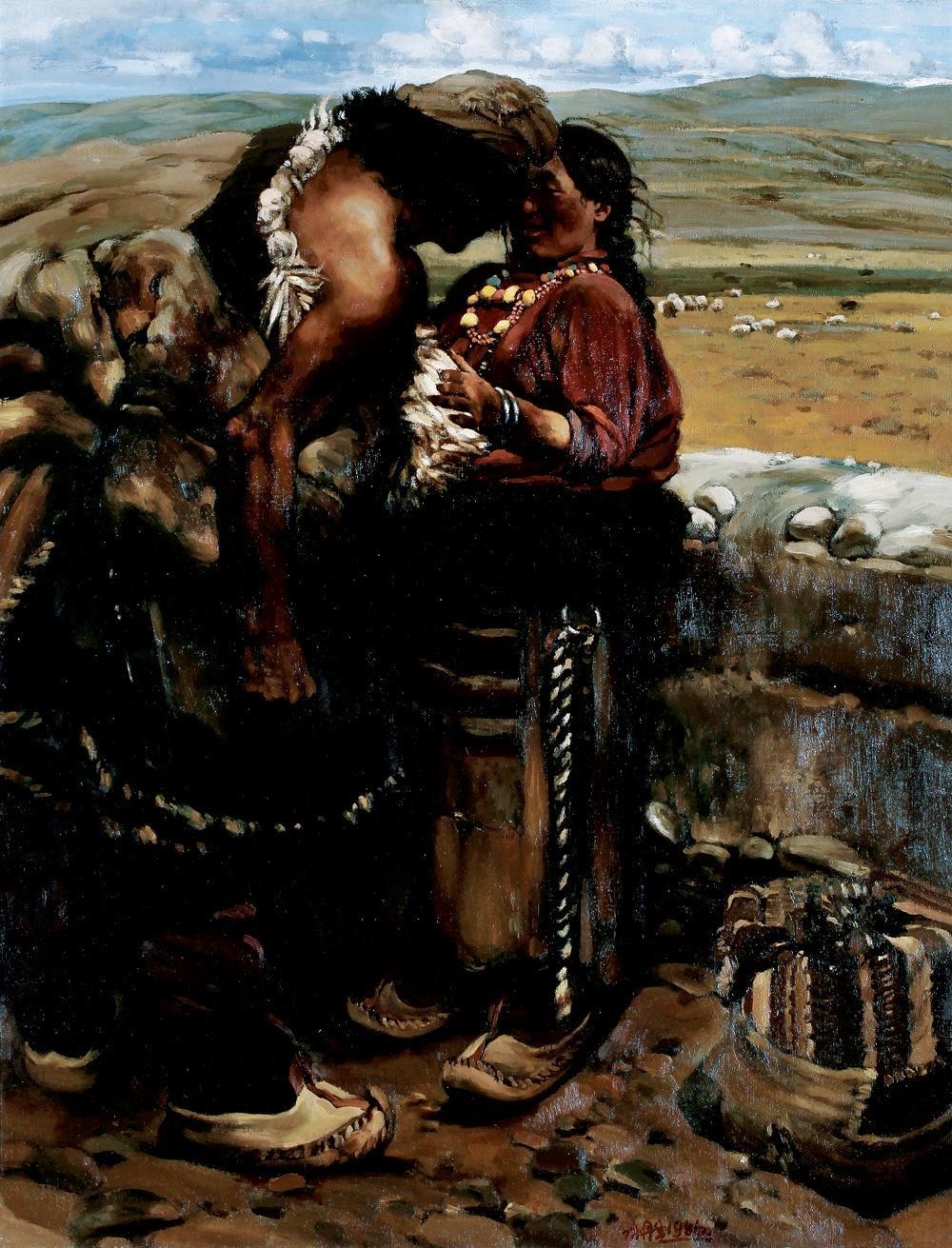 Artwork by Chen Danqing, LOVER, Made of oil on canvas