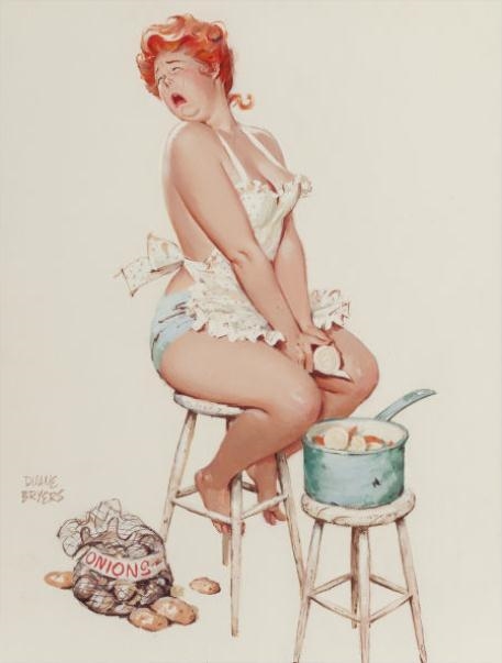Hilda Peeling Onions by Duane Bryers