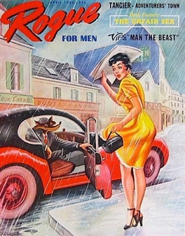 2 Works: Man the Beast, Rogue for Men Magazine Cover; Original Tearsheet - Lloyd Norman Rognan
