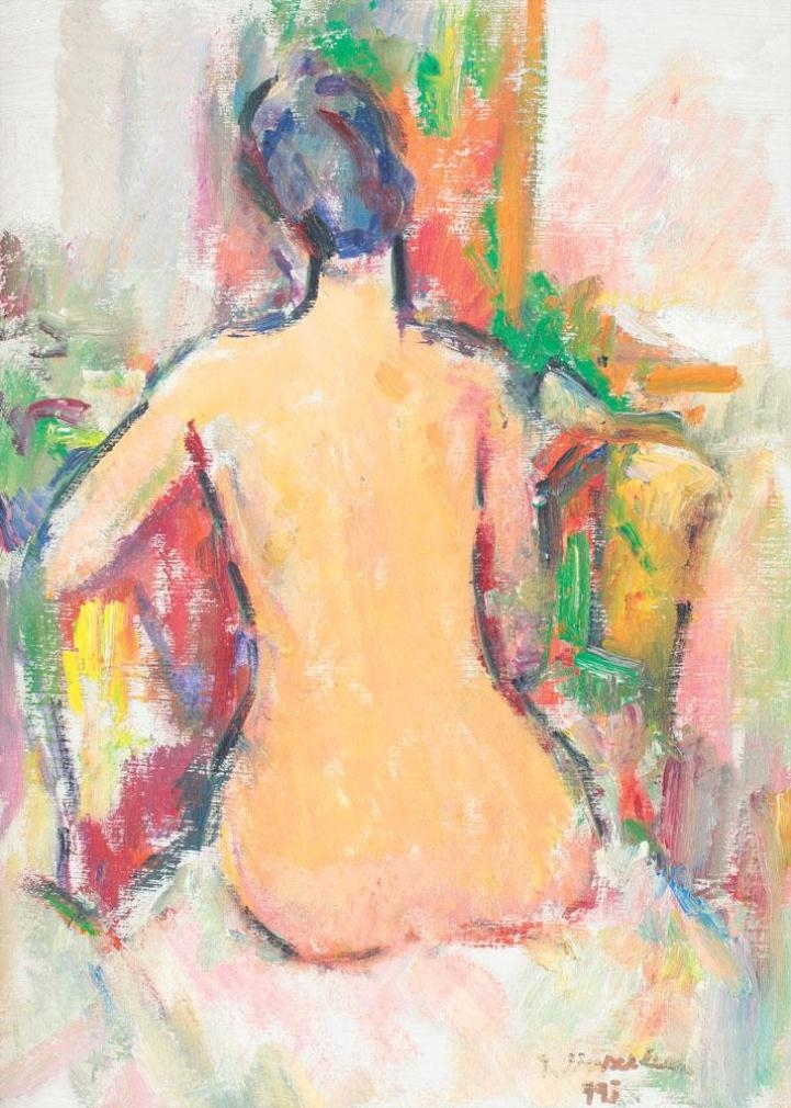 Artwork by Ion Musceleanu, Privacy, Made of oil on cardboard