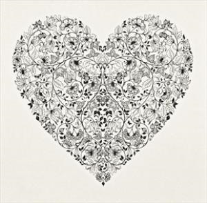 SET OF 3 WORKS: HEARTBREAK (BLACK ON WHITE); HEARTBREAK (RED) & HEARTBREAK (WHITE ON BLACK) - Johanna Basford