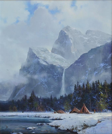 Yosemite Camp by Thomas Kinkade, 1983