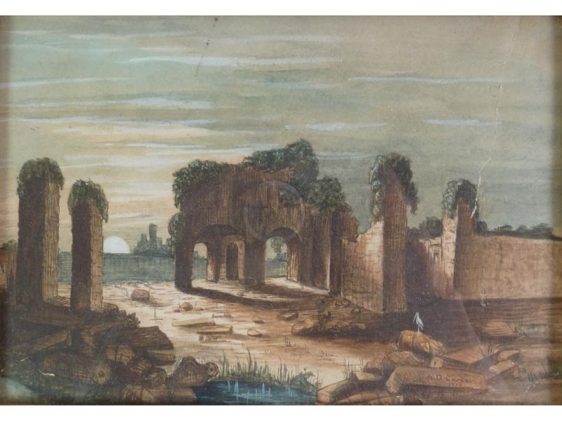 Artwork by A.D. Carter, Ruins at Sardis, Made of watercolour