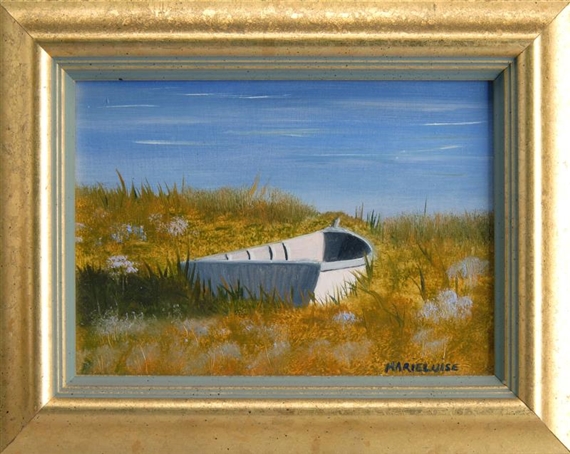 Boat on the shore by Marieluise Hutchinson