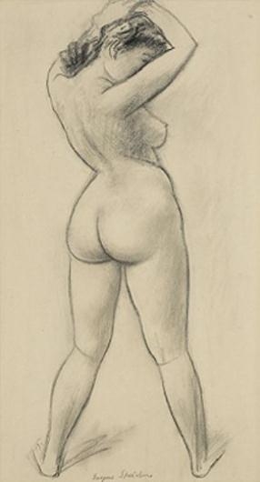 Standing Nude, Back View by Eugene Edward Speicher, circa  1924