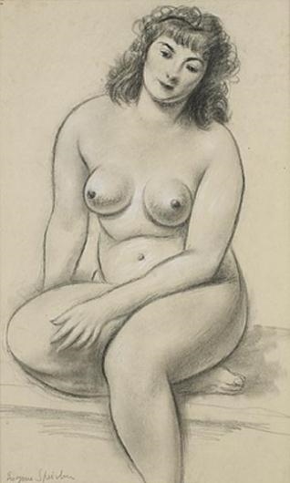 Seated Nude, Front View by Eugene Edward Speicher, circa  1924