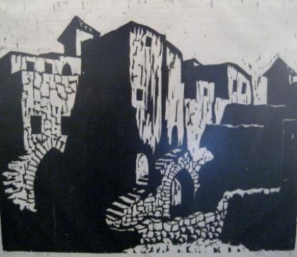 A Jerusalem Neighborhood by Jacob Pins, 1953