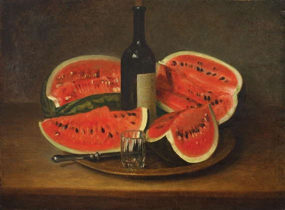Still life with melons by Constantin Daniel Stahi, 1912