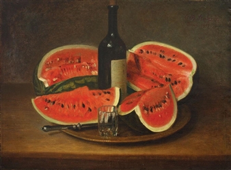 Still life with melons - Constantin Daniel Stahi