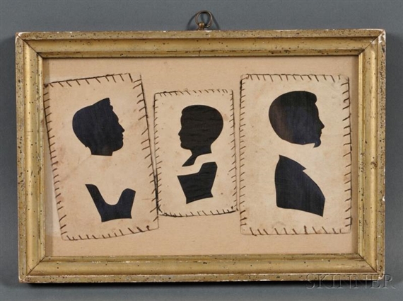 Three Family Silhouettes in a Common Frame
