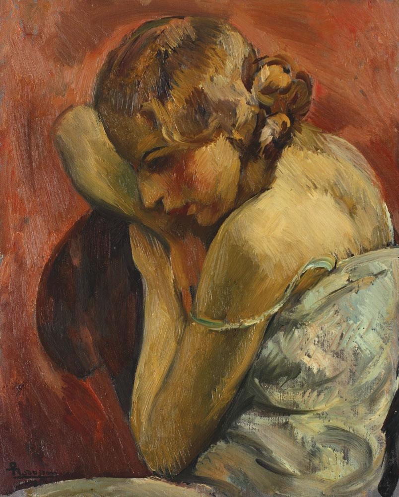 Artwork by Ion Theodorescu Sion, Privacy, Made of Oil on canvas pasted on cardboard