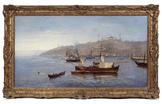 A Misty Morning - The Mosque Santa Sophia & Golden Horn, Constantinople by Paul H. Ellis, 1889