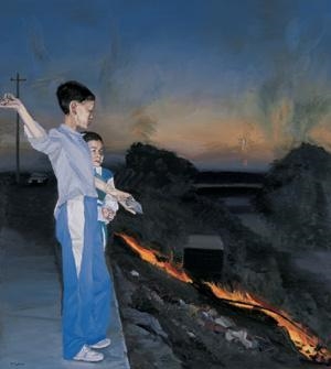 BURNING GARBAGE by Liu Xiaodong, 1998
