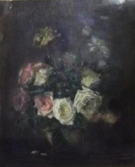 A still life of roses - L. Middleton