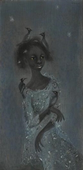 Untitled (Woman and Birds) - Karl Priebe