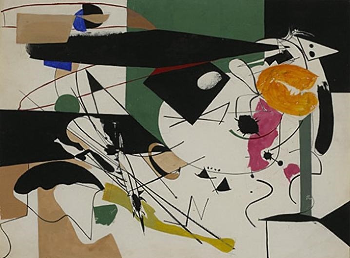 Artwork by Perle Fine, Gouache, Made of gouache on papergouache on paper