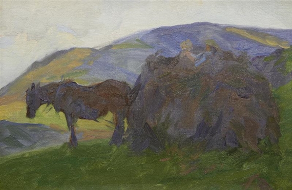 Carting Bracken Grasmere by Frank Bramley