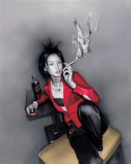 Smoking Girl - He Sen