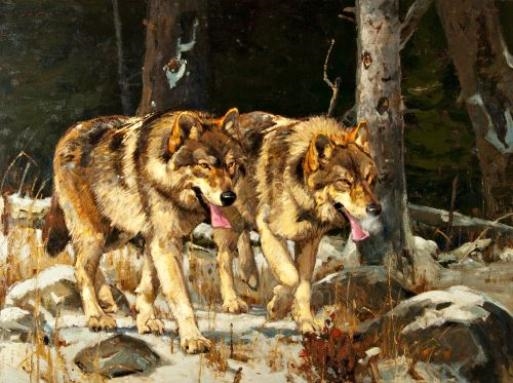 Artwork by Luke Frazier, After the Chase, Made of Oil on panel
