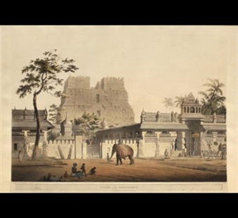 Pagoda at Ramisseram; Pagoda at Tanjore - Henry Salt