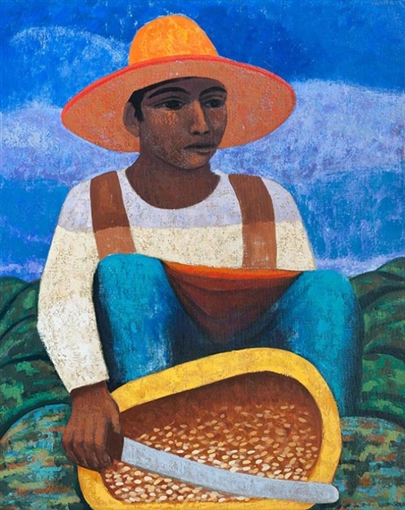 Campesino y zapallos by Mario Molari