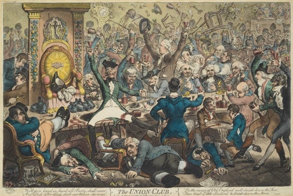 The Union Club by James Gillray, 1801