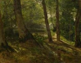 Wooded Landscape with a Lake by Paul Franz Flickel