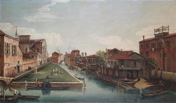 View of Santa Maria dei Servi in Cannaregio, Venice by Canaletto