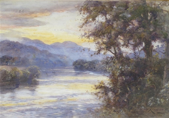 Twilight on the Lennard below Pitlochry by James Scott Kinnear