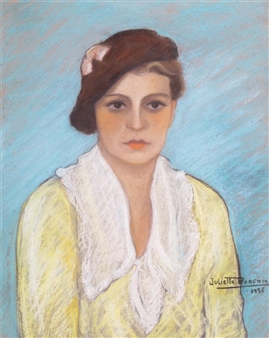Portrait of a lady wearing yellow - Juliette Bonemini