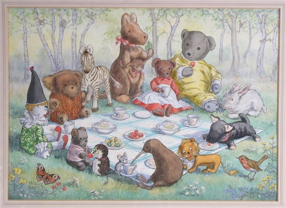 teddy bear picnic painting