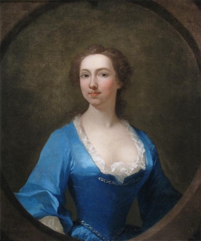 Portrait of a lady, half length wearing blue - Charles Sommer