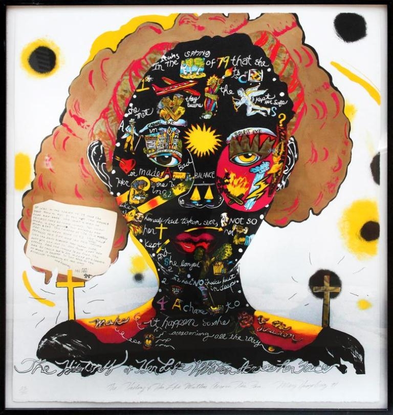 Artwork by Margo Humphrey, History of Life Written Across My Face, Made of Lithograph