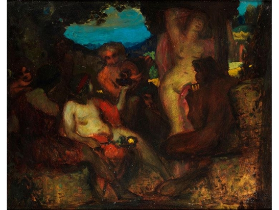 Antique bacchus scene by Adolf Frey-Moock