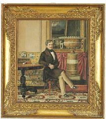 A pair of portraits of the married couple Jasper Lützow Hagemann and his wife Lady Harriet née Hobarth - Albinia Hagemann