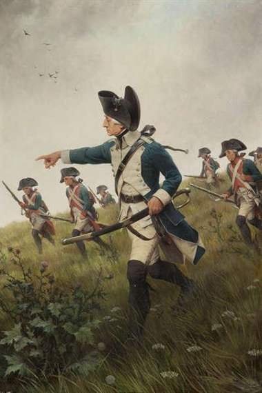 Jersey-Blues en Eclaireurs/(guerre de l'Indépendance Américaine/1783 by Theophile Liebaert, 1904