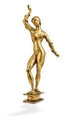 Artwork by Johannes Bjerg, Kvinde med slanger (Woman with snakes), Made of bronze