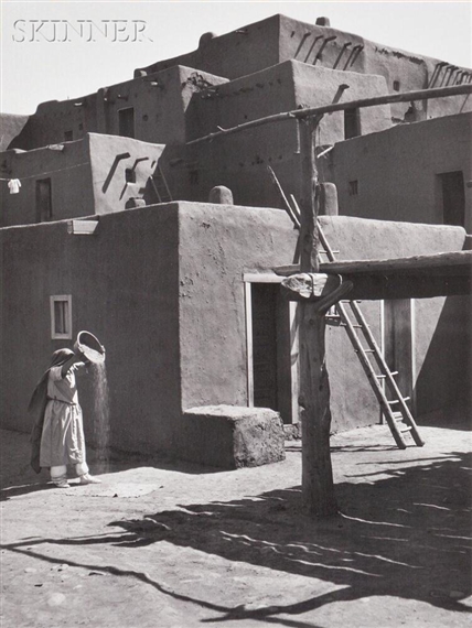 Winnowing Grain Taos Pueblo, New Mexico by Ansel Adams, circa 1929