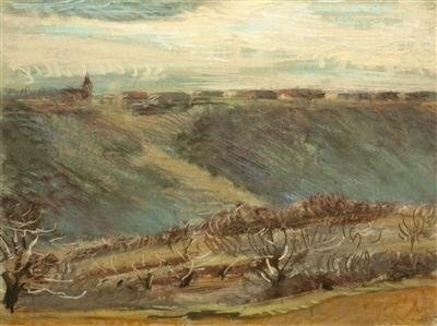 Artwork by Josef Kaplický, Podbaba, Made of pastel on paper