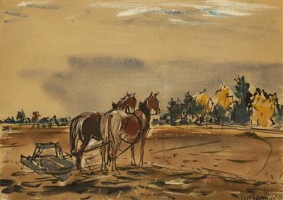In the Field by Vojtěch Sedláček, 1952