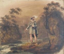H. Harding | A soldier in a river landscape (1818) | MutualArt