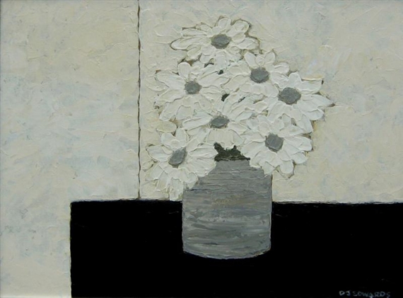 Daisies in a Grey Vase