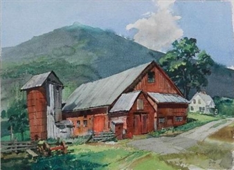 Red Barn in Summer - Arnold E. Boedeker