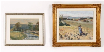 2 Works: End of Bayberry; Young Girl in Landscape - Beverly Kluches