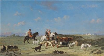 Riders And Shepherd Returning Home - Robert Henri-Lucien