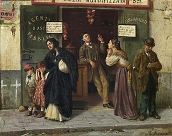 Two Works: At The Pawnshop; The Closed Bank - Eduardo Matania