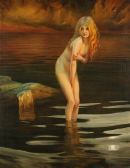 YOUNG GIRL BATHING - A. Lanoo