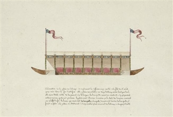 Projet de galerie-bateau pour un feu d'artifice pour la Saint Napoléon - Jean Joseph Pascal Gay